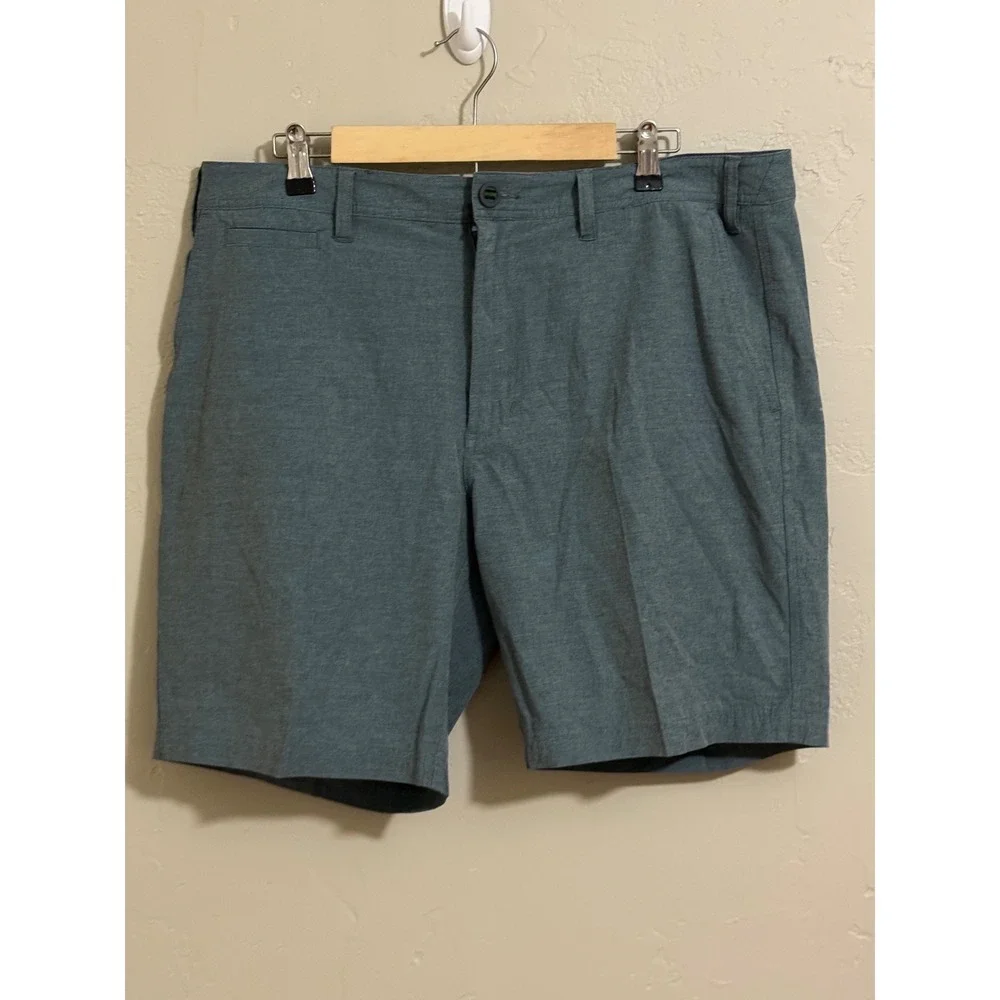 Orvis Shorts Mens Size 36 - Blue Grey / Sage - Flat Front Chino Shorts